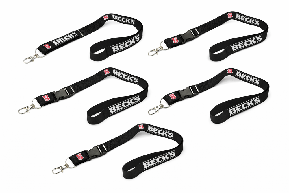 5x Becks Schlüsselbund Schlüsselband Kette Umhänger Accessoir Karabiner Anhänger