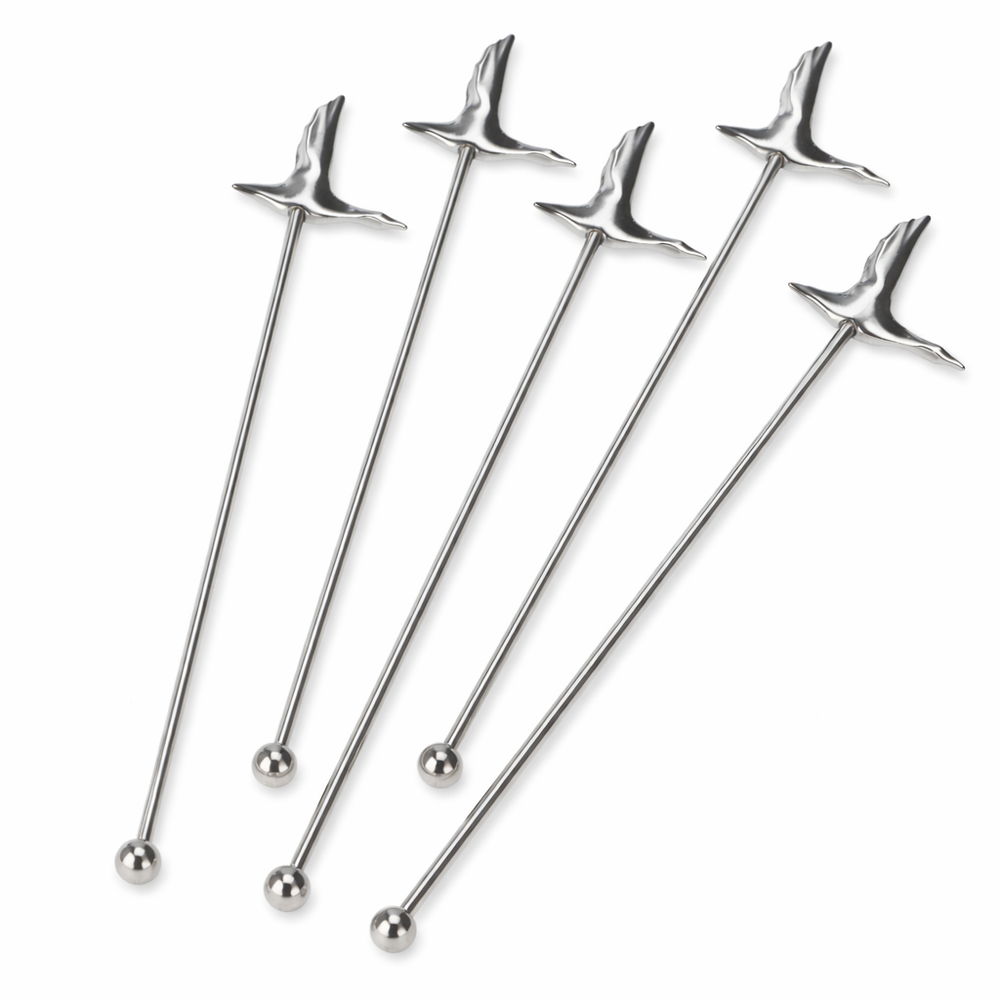 5x Grey Goose Vodka Edelstahl Stirrer "Gans"Umrührer Metall Barzubehör
