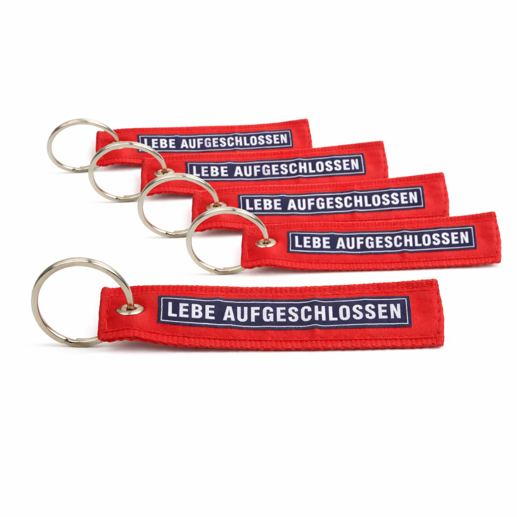 5x Ramazzotti Schlüsselanhänger Accessoir Spruchband Ring Schmuck Deko Keychain