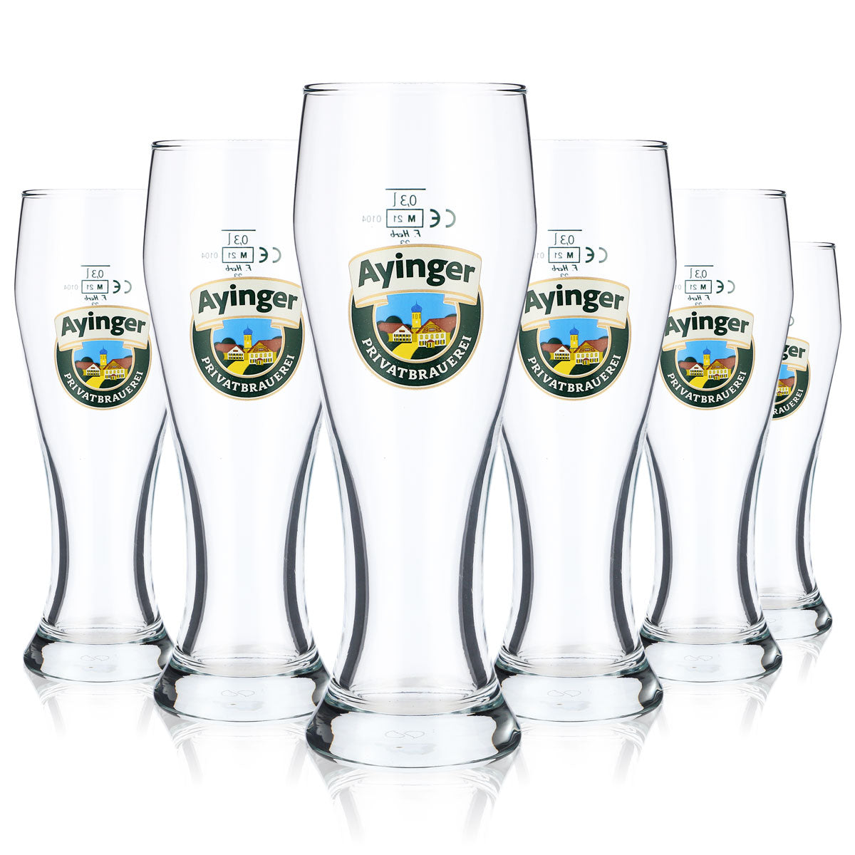 6 Ayinger Bier Glas 0,3l Weißbierglas neu – Ansicht 5