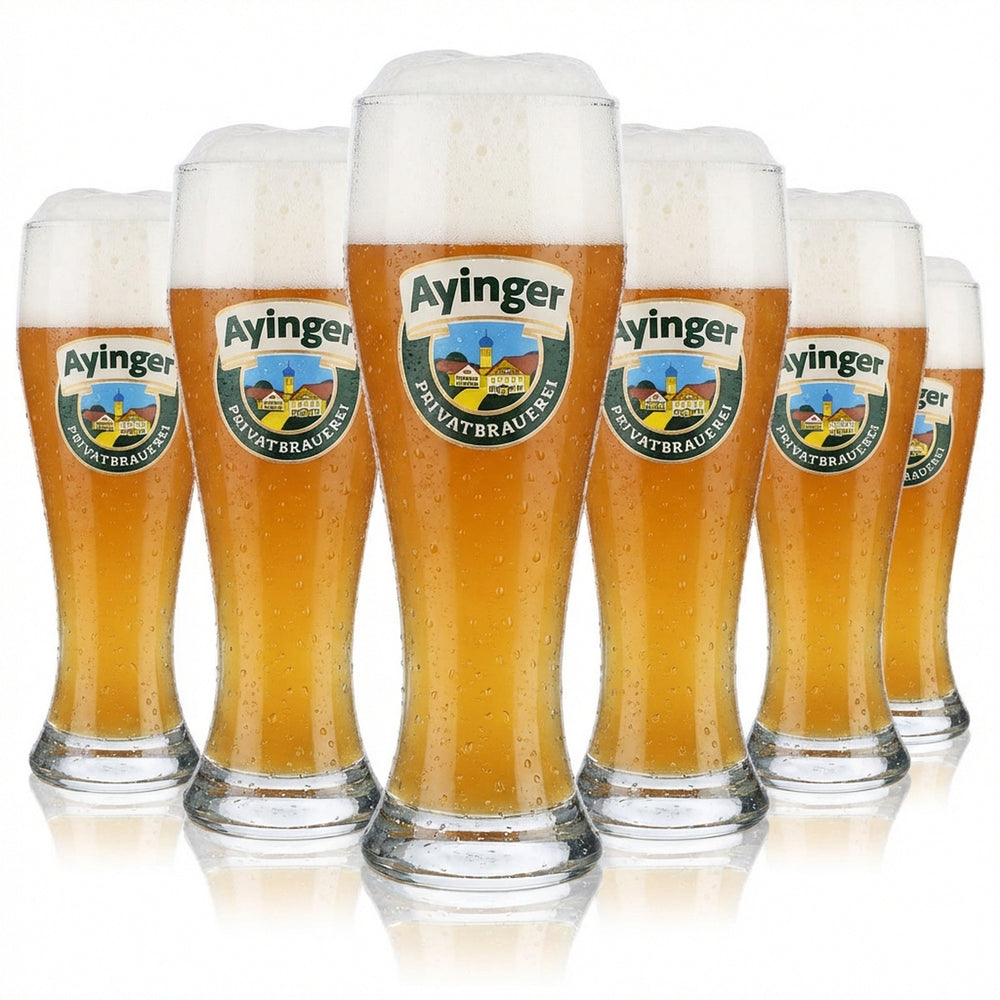 6 Ayinger Bier Glas 0,5l Weißbierglas neu