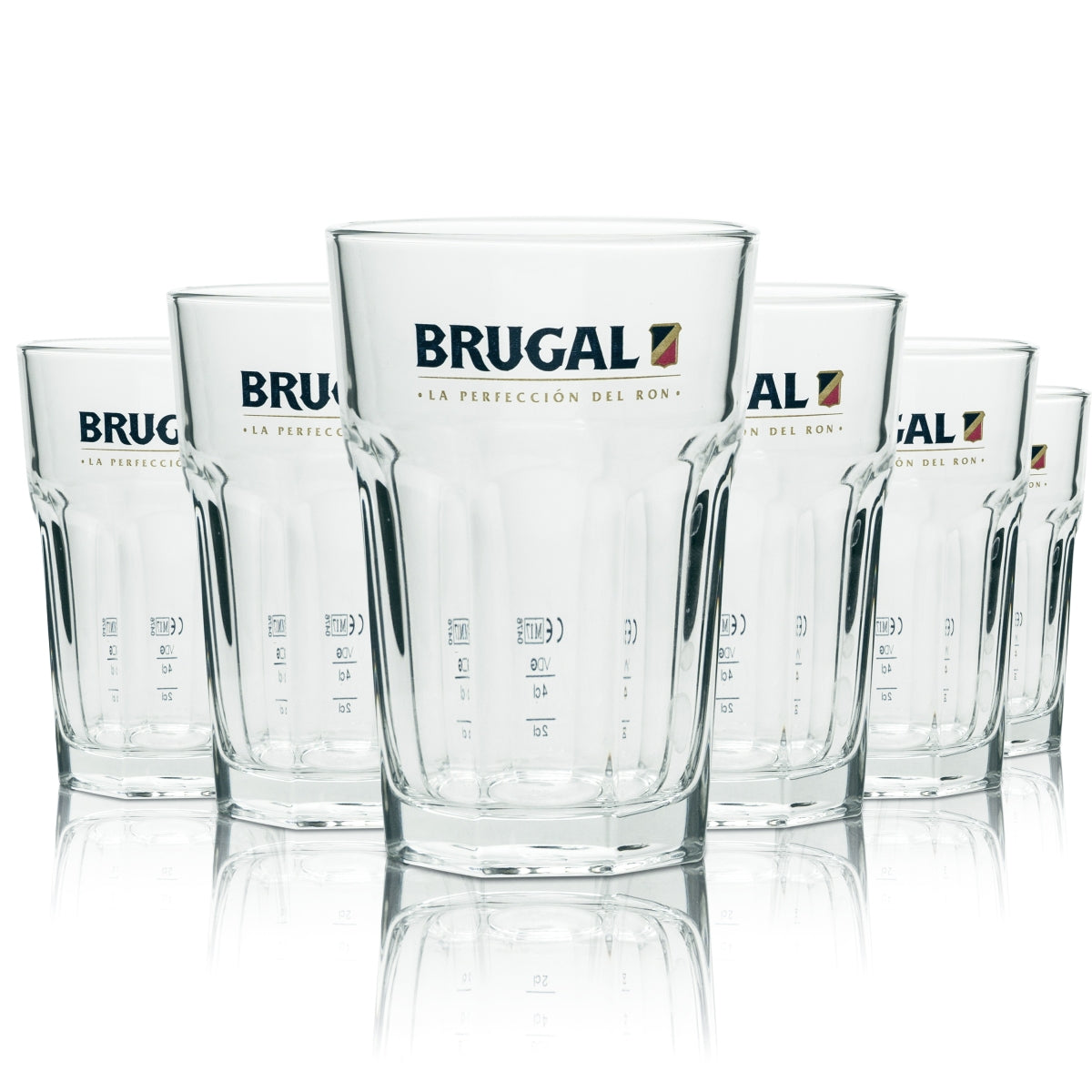 6 Brugal Rum Glas 0,25l Longdrinkglas Standart neu