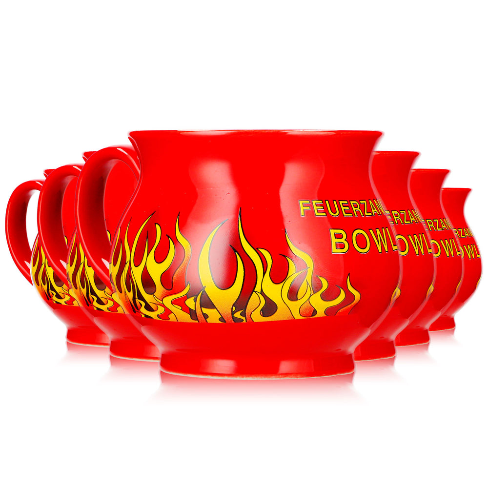 6 Mohaba Glühweinbecher Kugelbecher Feuerzangenbowle feuerrot 0,2l geeicht
