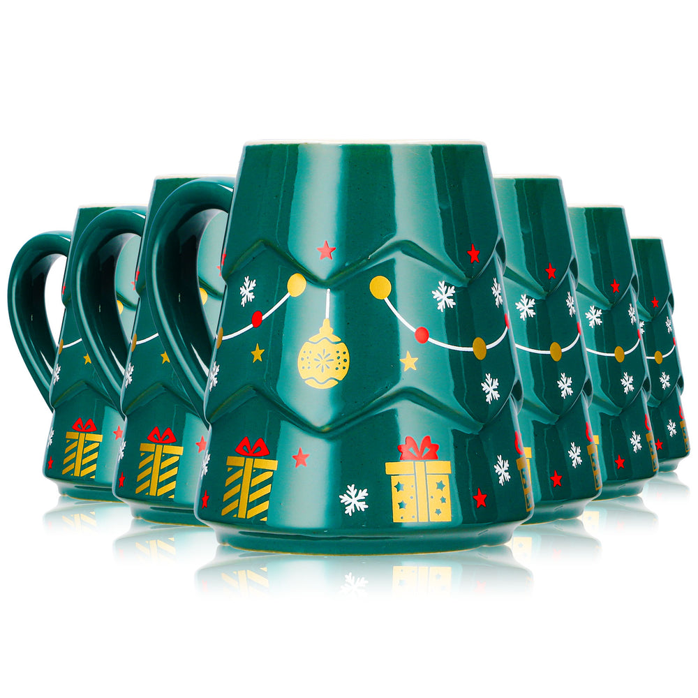 6 Mohaba Glühweinbecher Tannenbaum-Tasse dunkelgrün / chamonix 0,2l geeicht