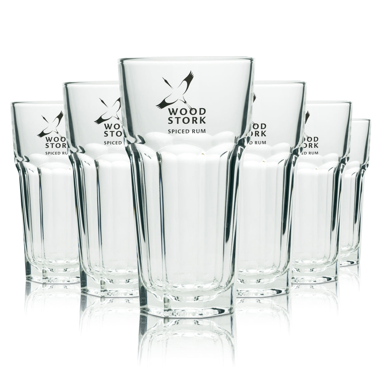 6 Wood Stork Rum Glas 0,3l Longdrinkglas neu