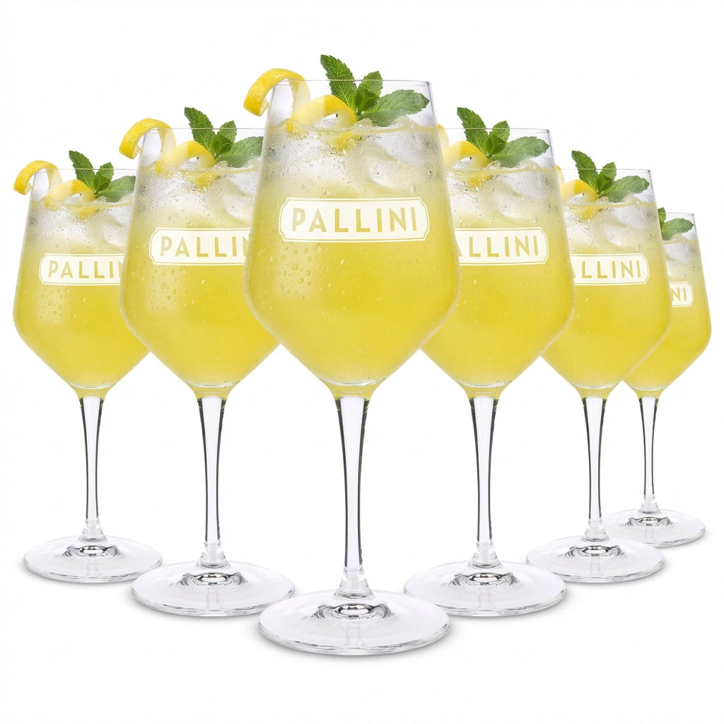 6er Set Pallini Likör Stielglas 0,44l – Cocktailglas von Bormioli aus Italien