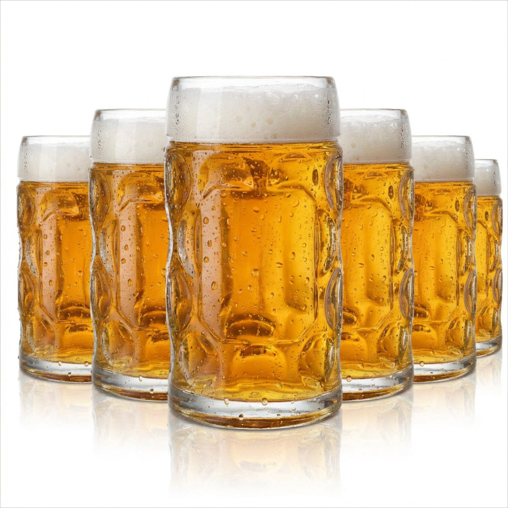 6x 0,5l Bierkrug Stölzle Isar Seidel Oberglas Bierglas Punkt