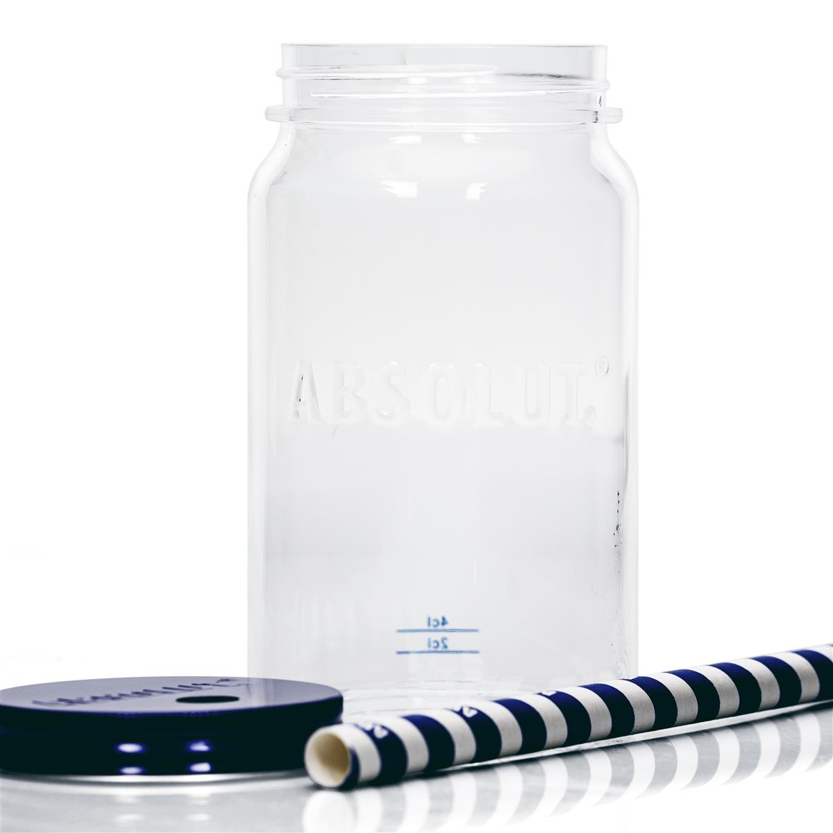 6x Absolut Vodka Glas Plastik Becher mit Deckel – Ansicht 3