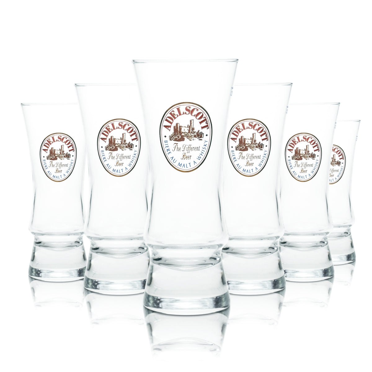 6x Adelscott Glas 0,25l Bier Gläser Pokal Stange Whisky Malt Beer Brauerei