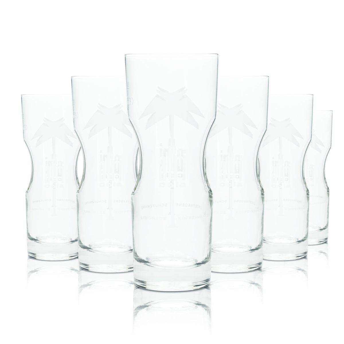 6x Afri Cola Softdrink Glas 0,2l Becher Longdrink Gläser Kontur Gastro Limo