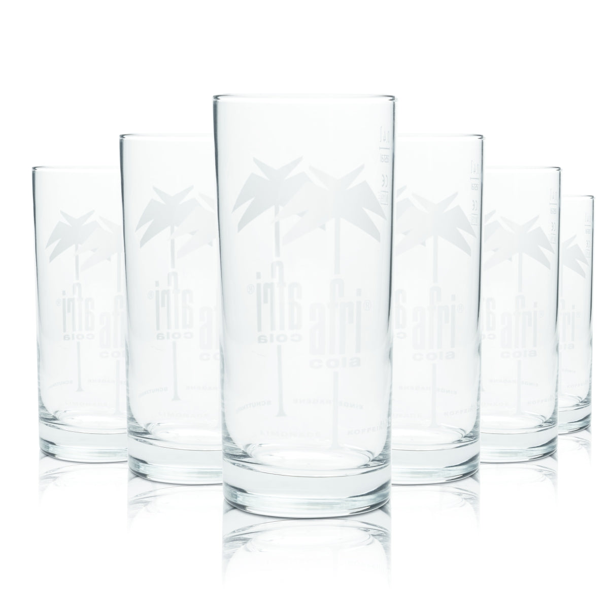 6x Afri Cola Softdrink Glas 0,4l Becher Longdrink Cocktail Gläser Gastro Limo
