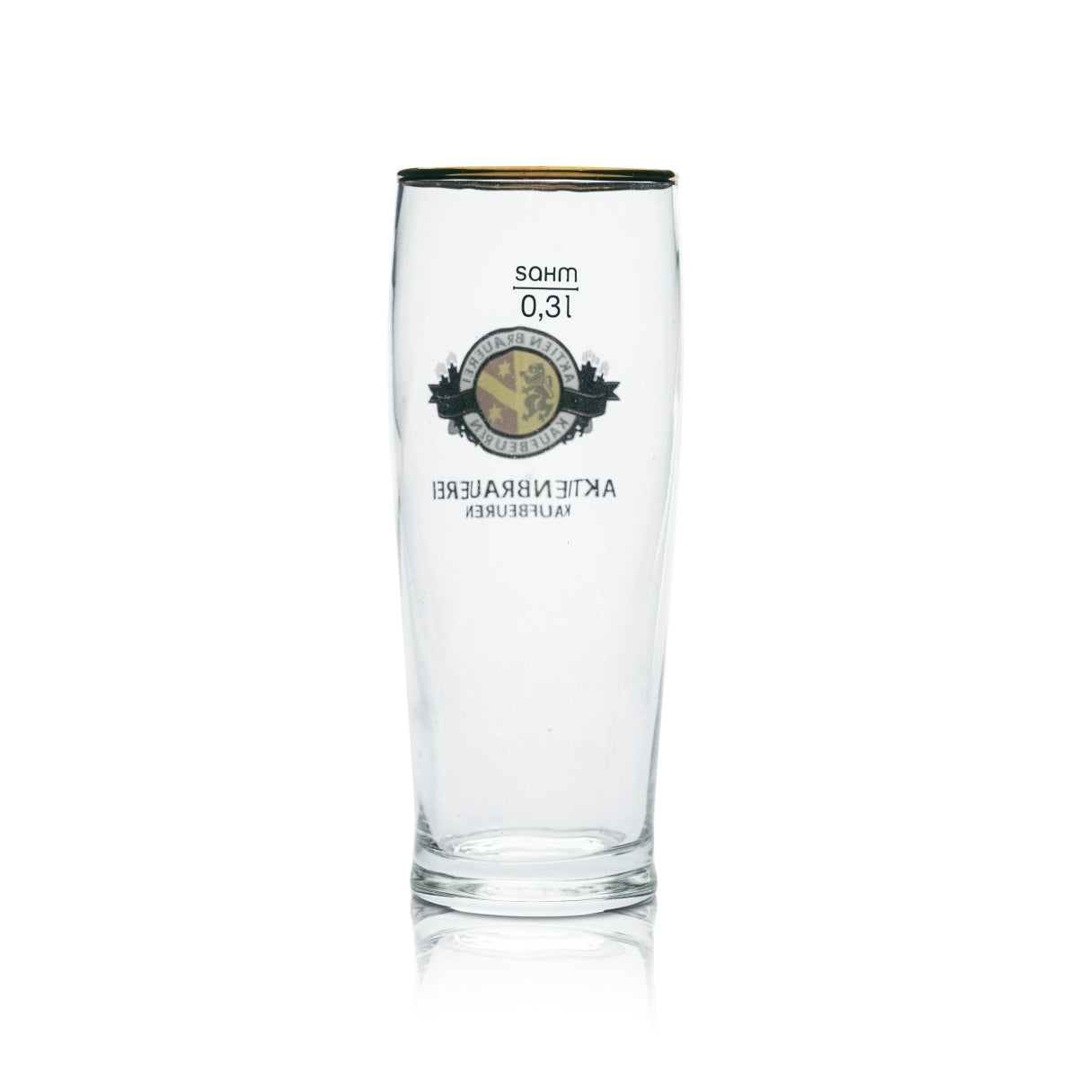 6x Aktienbrauerei Kaufbeuren Bier Glas 0,3l Becher Goldrand Gläser Gastro Bar – Ansicht 3