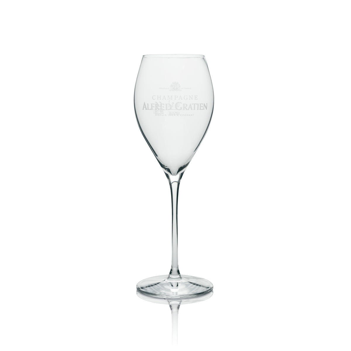 6x Alfred Gratien Champagner Glas Flöte weißes Logo 280ml rastal – Ansicht 2