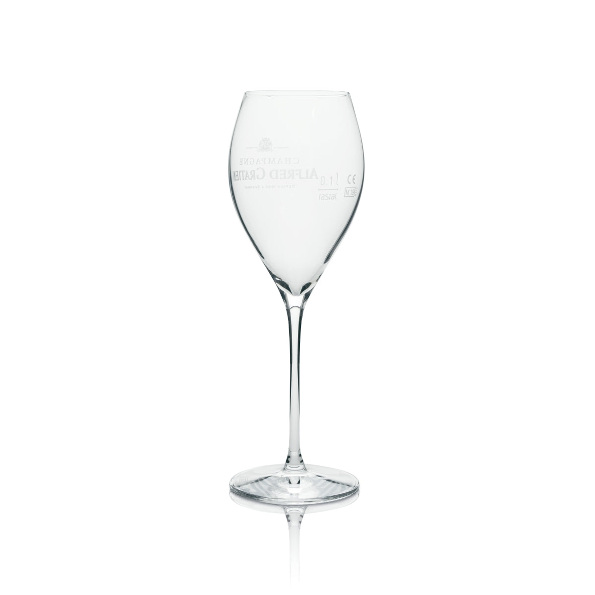 6x Alfred Gratien Champagner Glas Flöte weißes Logo 280ml rastal – Ansicht 3