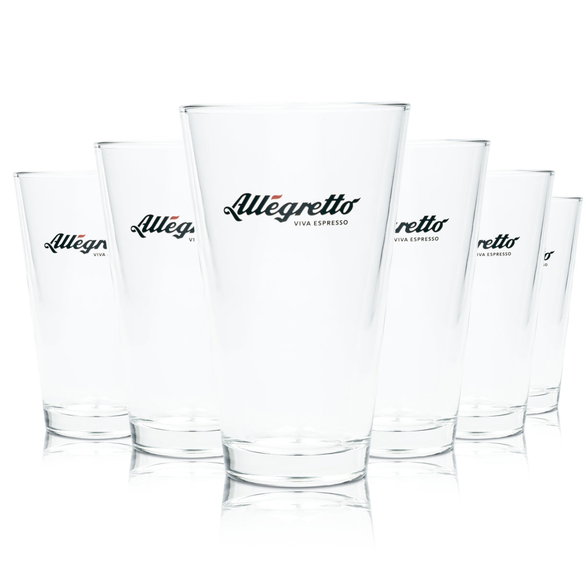 6x Allegretto Kaffee Glas 0,3l Latte Macchiato Becher Gläser Longdirnk Tumbler