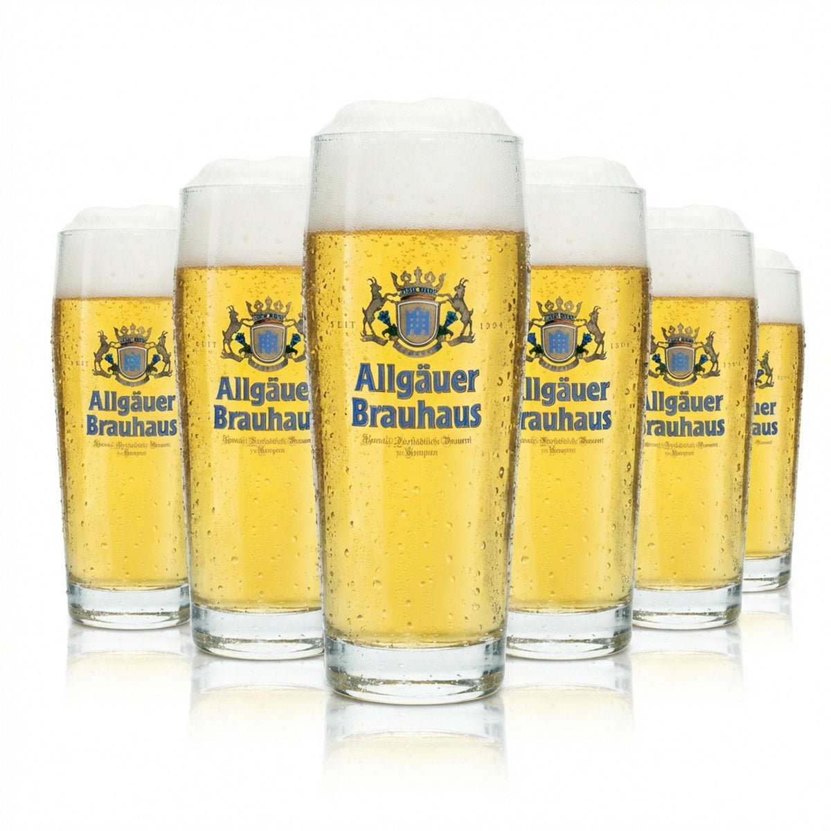 6x Allgäuer Brauhaus Bier Glas 0,25l Becher Weißbier Willi Brauerei Gläser Bar