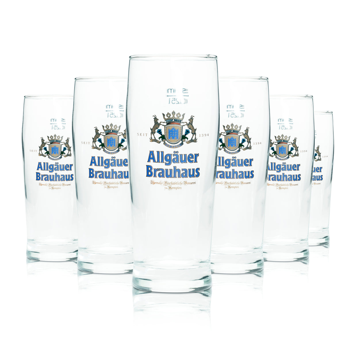 6x Allgäuer Brauhaus Bier Glas 0,25l Becher Weißbier Willi Brauerei Gläser Bar – Ansicht 4