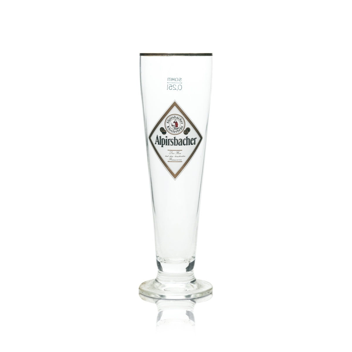 6x Alpirsbacher Bier Glas 0,25l Pokal Goldrand Pils Tulpe Gläser Stiel Kloster – Ansicht 2