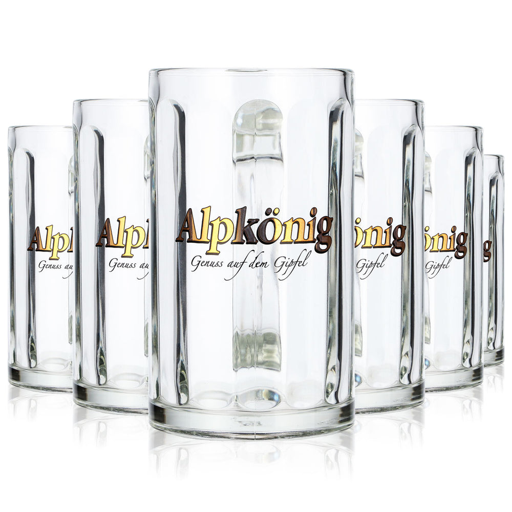 6x Alpkönig Bier Glas 0,25l Krug Rastal Seidel Bierkrug Bierglas (6er Set)