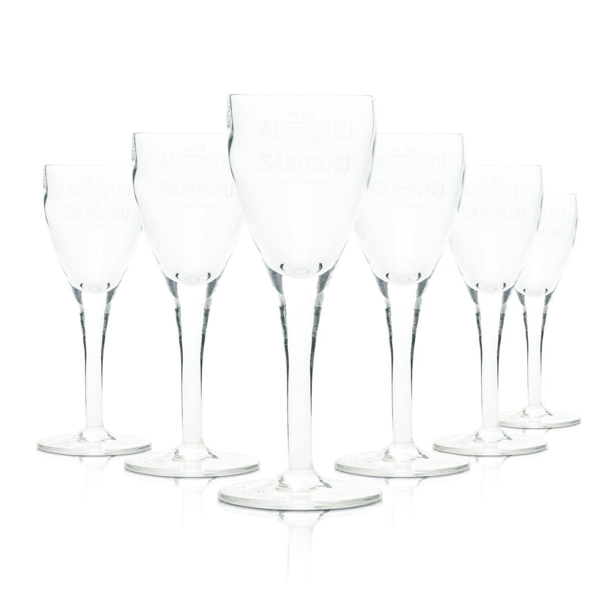 6x Amaretto Saronno Likör Glas 2cl 4cl Schnaps Gläser Stamper Shot Kurze Bar
