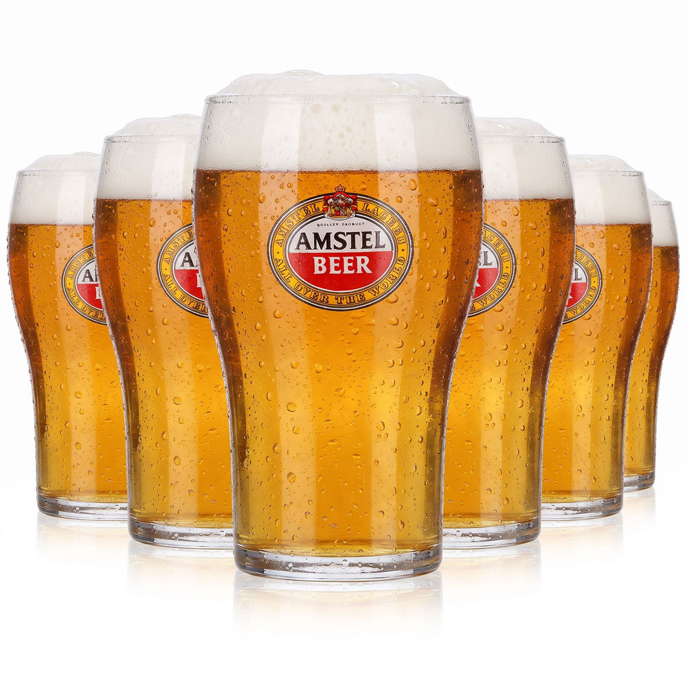 6x Amstel Bier Glas 0,3l Becher Bierglas Willibecher Biergläser Tulpe (6er Set)