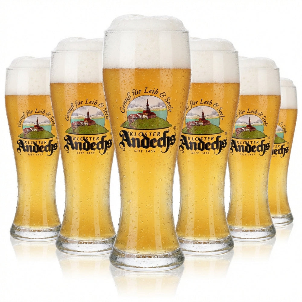6x Andechs Bierglas Glas Gläser 0,3l Weizen Genuss für Leib & Seele Herb