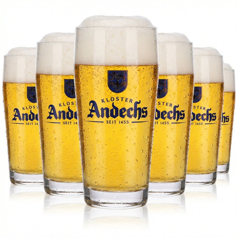 6x Andechs Bierglas Gläser 0,3l Willi-Becher Blaues Logo F.Herb