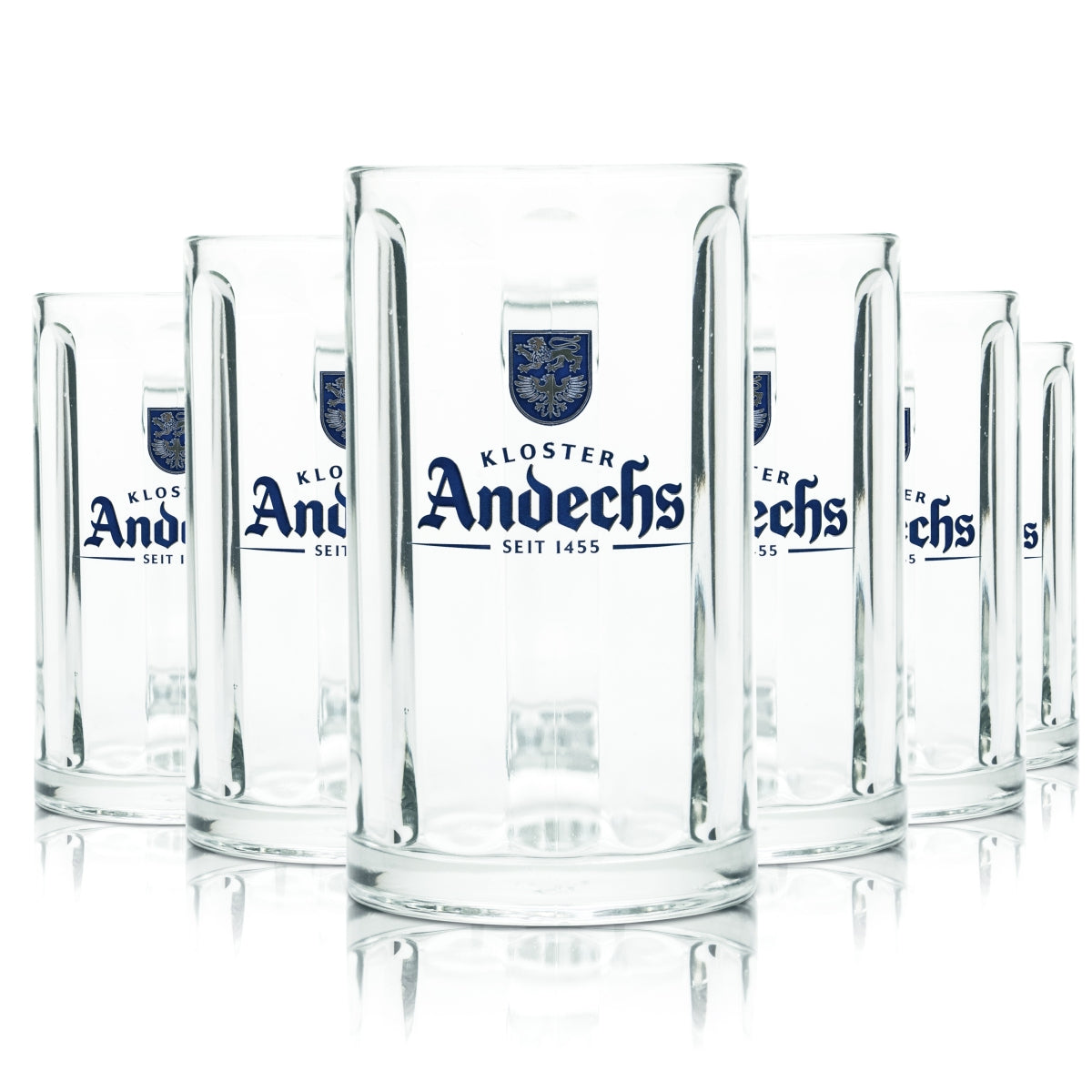 6x Andechs Glas 0,4l Bier Krug Humpen Seidel Gläser Kloster Bier Brauerei Gastro