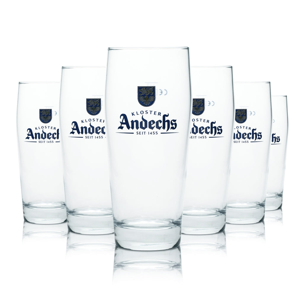 6x Andechs Glas 0,5l Bier Becher Gläser Gastro Geeicht Kloster Brauerei München
