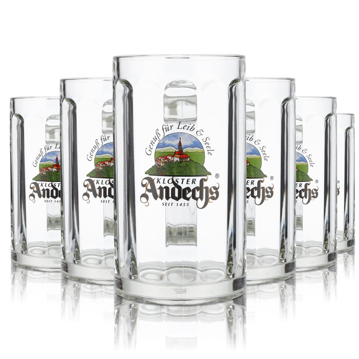 6x Andechs Glas 0,5l Bierkrug Humpen Seidel Gläser Set Klosterbrauerei Gastro – Ansicht 3
