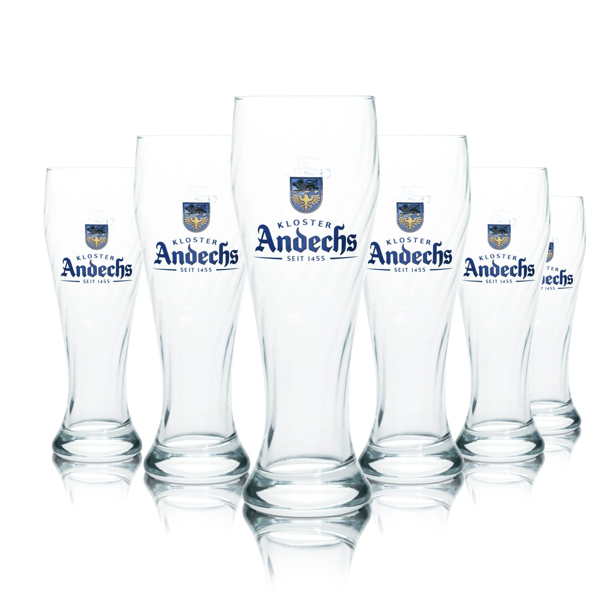 6x Andechs Glas 0,5l Weißbier Hefe Kristall Weizen Gläser Kloster Bier Brauerei