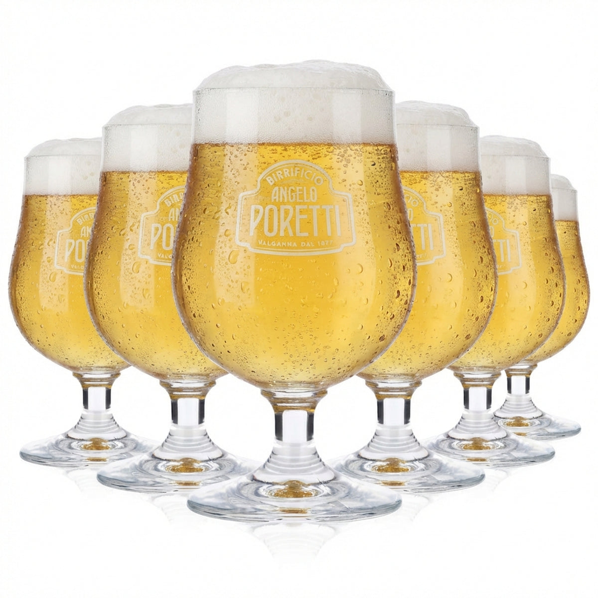 6x Angelo Poretti Bier Glas 0,25l bauchige Biergläser Pokalgläser
