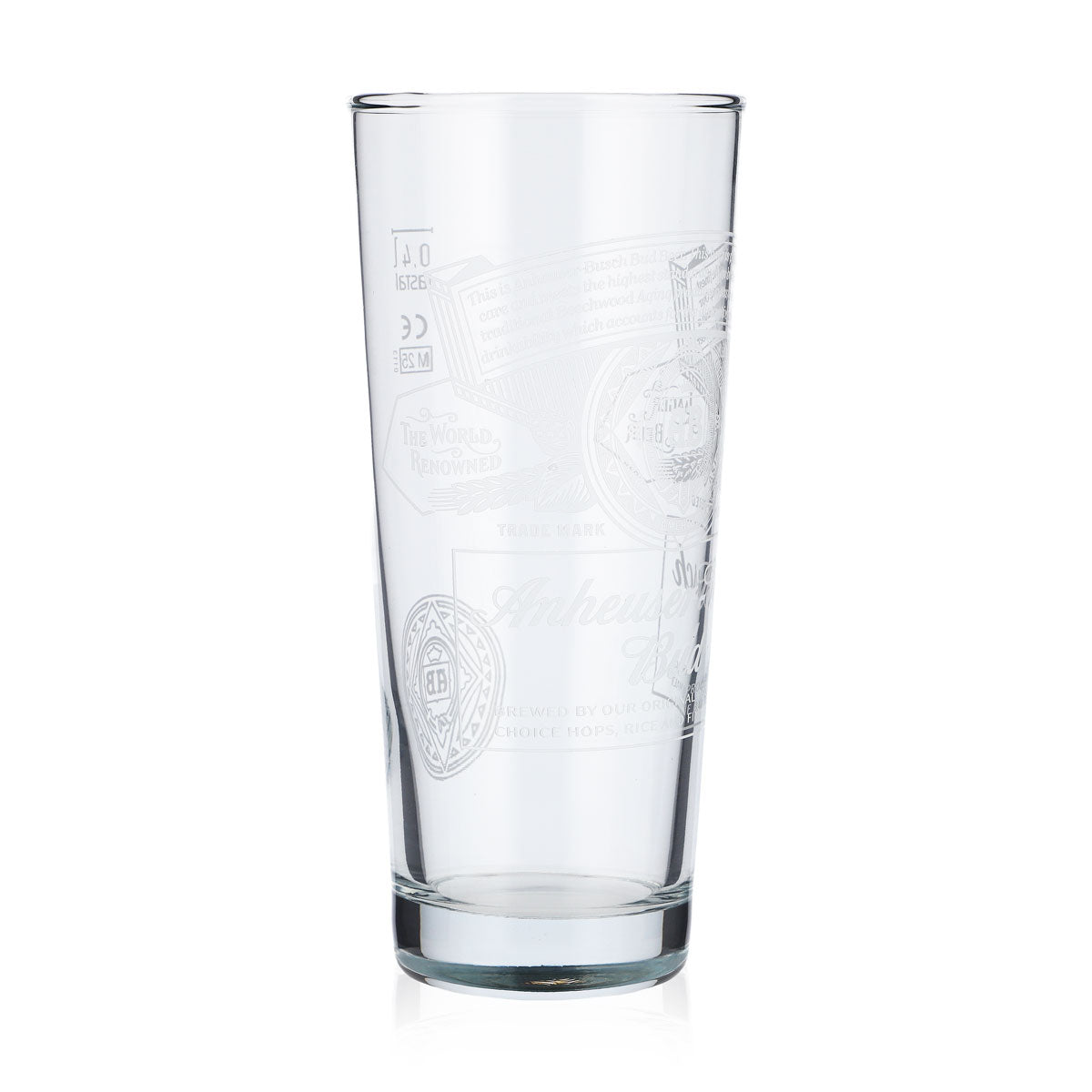 6x Anheuser-Busch Bud Bier Glas 0,4l Becher weißes Logo Frankonia – Ansicht 3