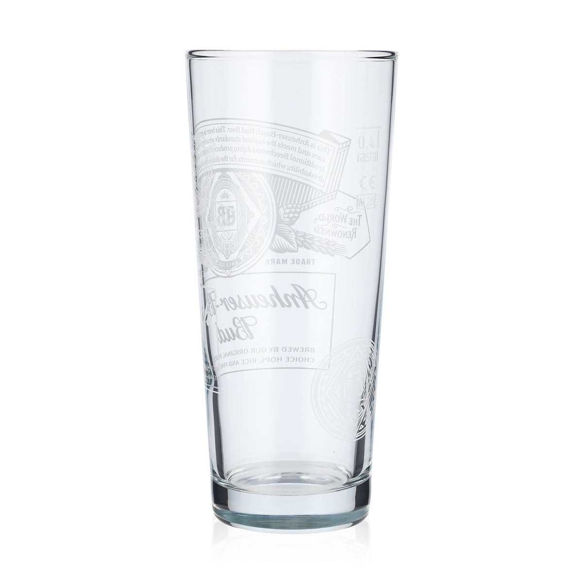 6x Anheuser-Busch Bud Bier Glas 0,4l Becher weißes Logo Frankonia – Ansicht 4