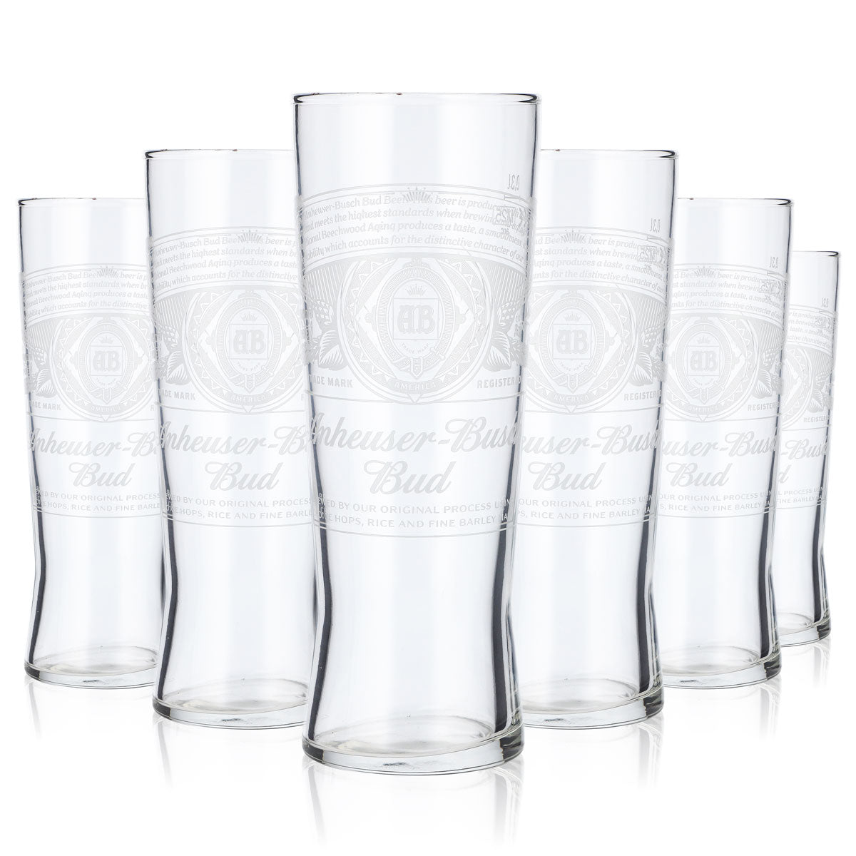 6x Anheuser-Busch Bud Bierglas 0,3l Creed Kontur Gläser Set NEUES DESIGN – Ansicht 6