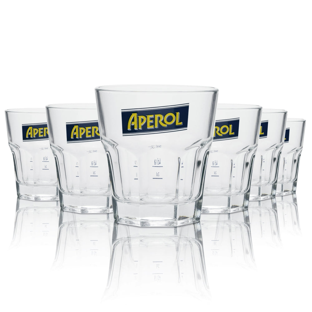 6x Aperol Likör Glas Tumbler neues Logo