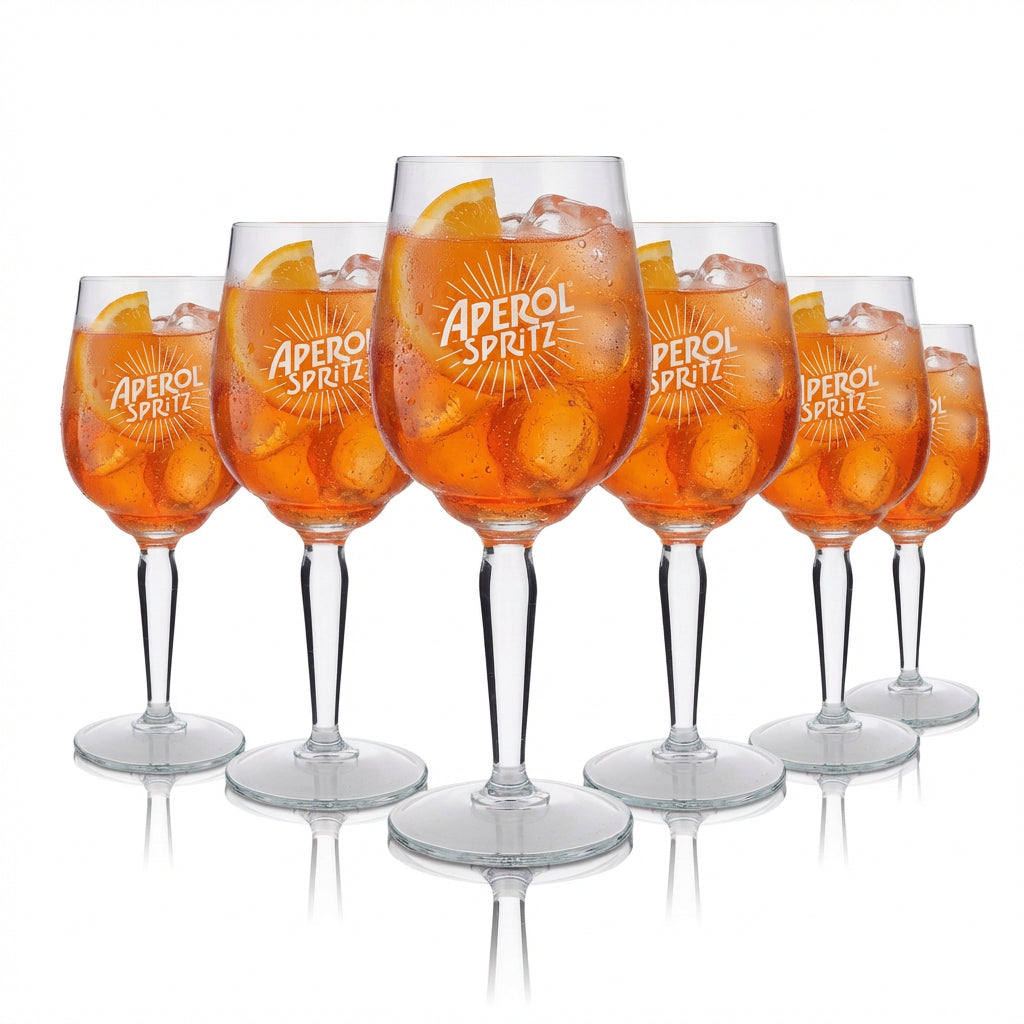6x Aperol Spritz Signature Glas Calice 0,45 l – Cristalline Original Aperitif-Gläser Set