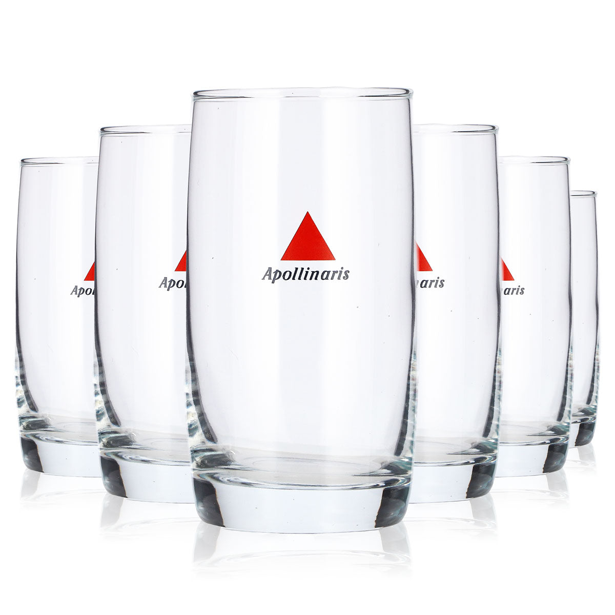 6x Apollinaris Wasser Glas 0,22l Tumbler rotes Dreieck Becher Lowball