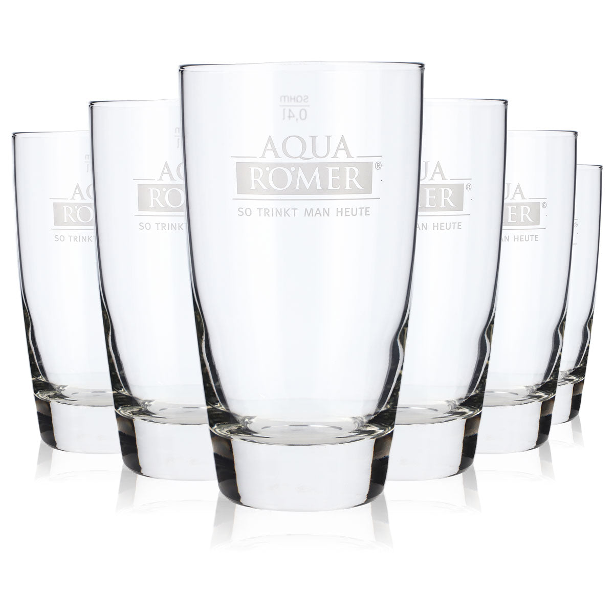 6x Aqua Römer Wasser Glas 0,4l Gläser Wassergläser Becher Sahm – Ansicht 5