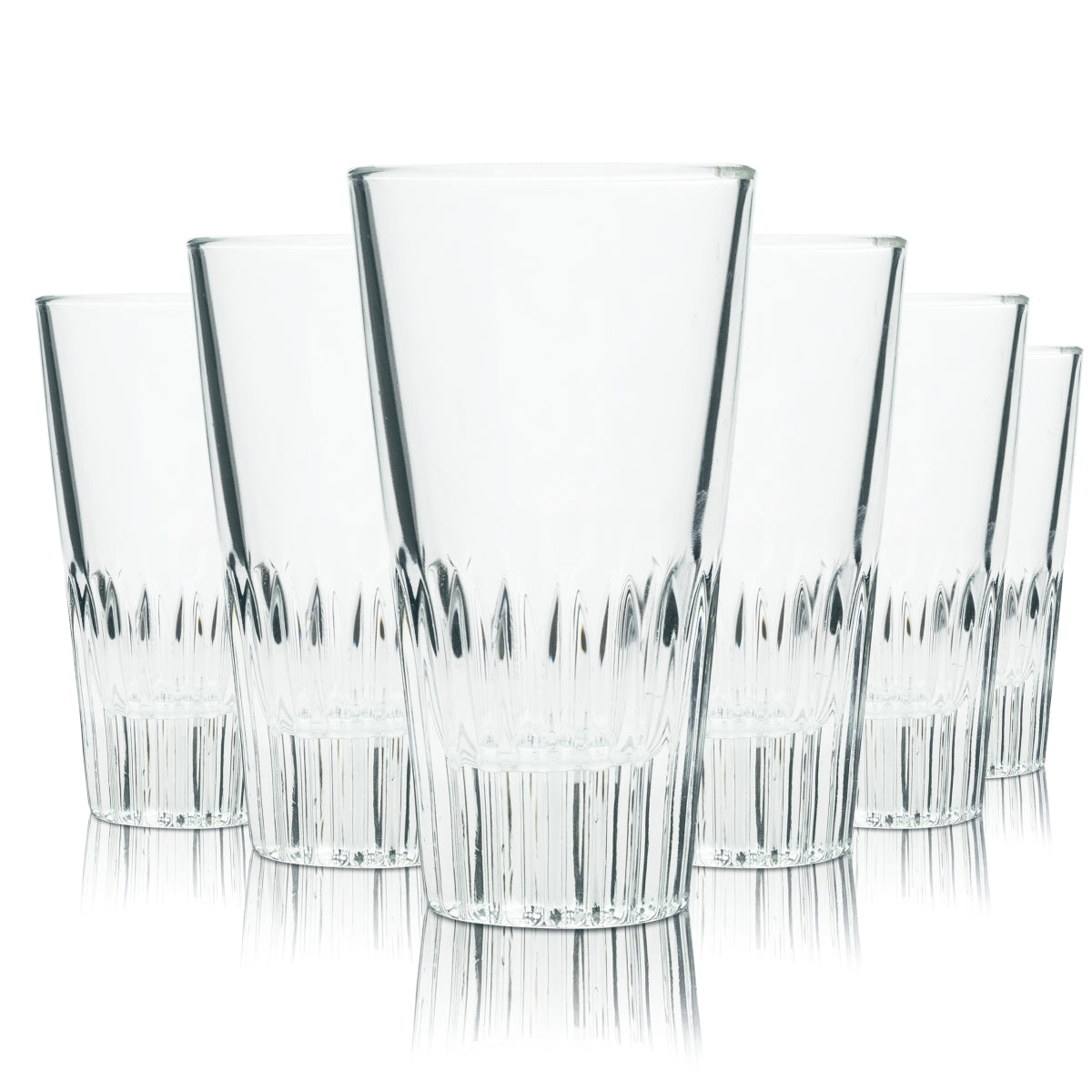 6x Arcoroc Professional Glas 0,16l Stamper Relief Kontur Druck Gläser Tumbler
