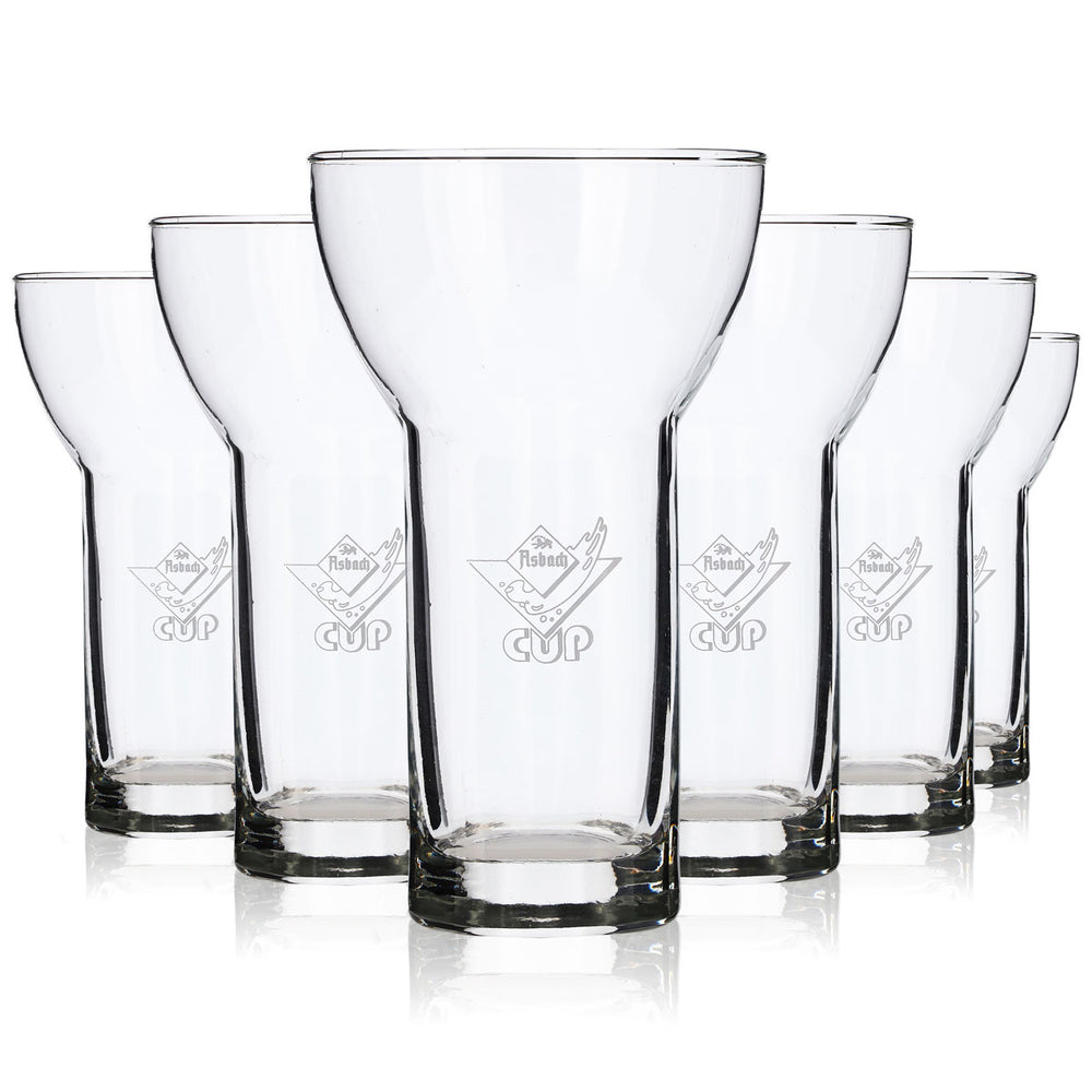 6x Asbach Uralt Likör Glas 0,42l Likörgläser Das besondere "Cupglas"