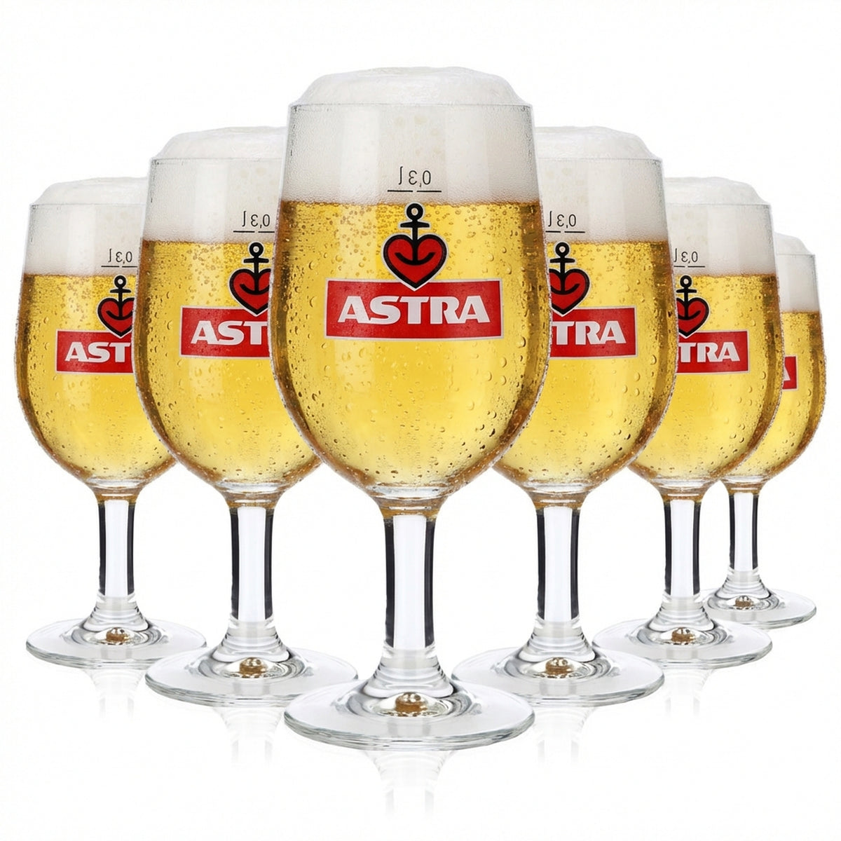 6x Astra Bier Biergläser Pokalgläser Tulpenglas 0,3 l hoch die Tulpen RC