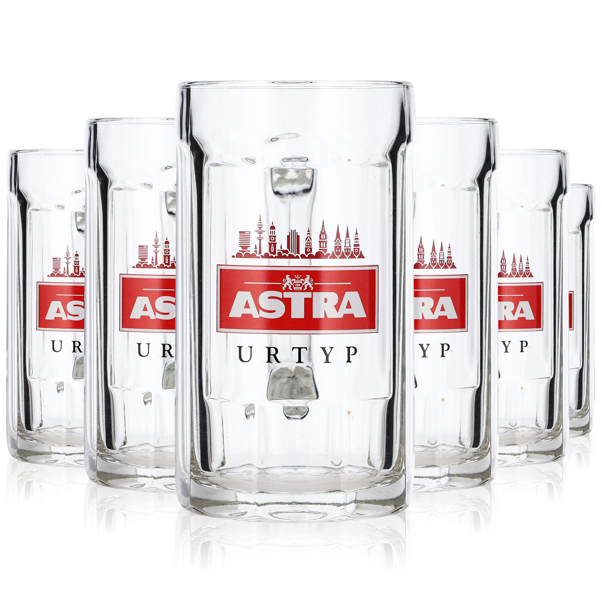 6x Astra Bier Glas 0,25l Krug Kiez "Skyline Hamburg" Sahm Staufeneck – Ansicht 7