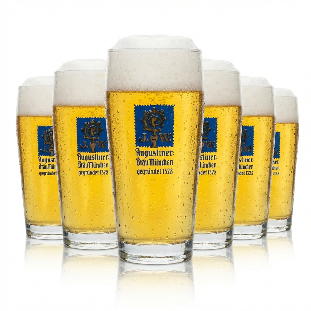 6x Augustiner Bier Glas 0,25l Willi Becher