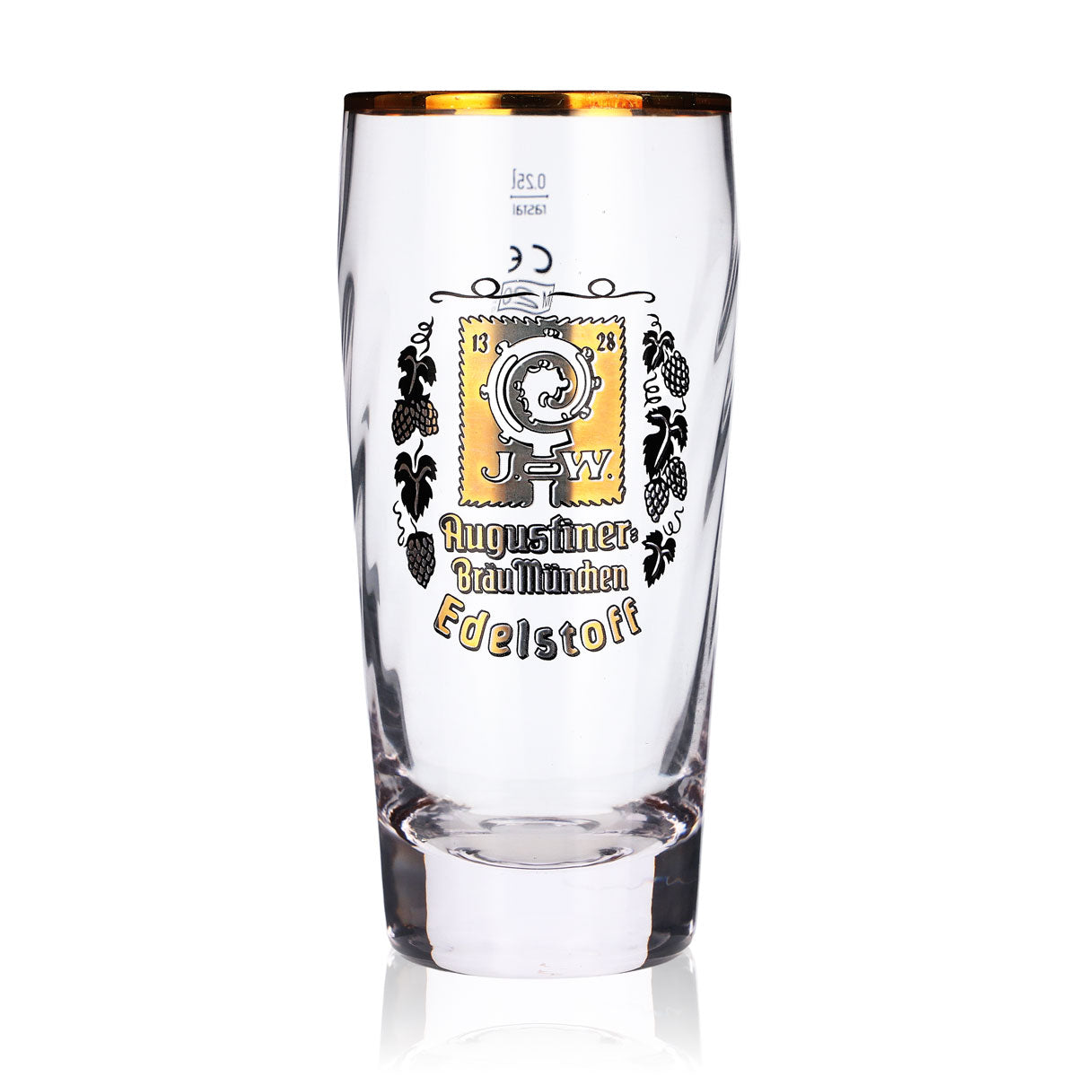 6x Augustiner Bier Glas Gläser 0,25l Willibecher Edelstoff goldenes Logo Gold – Ansicht 2