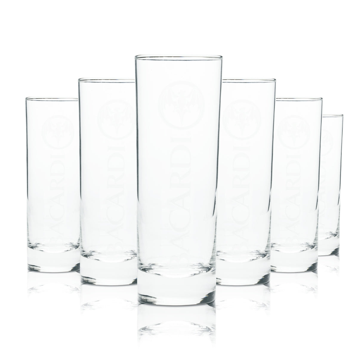 6x Bacardi Rum Glas 0,2l Longdrink Cocktail Gläser Gastro Razz Oakheart Bar Mix