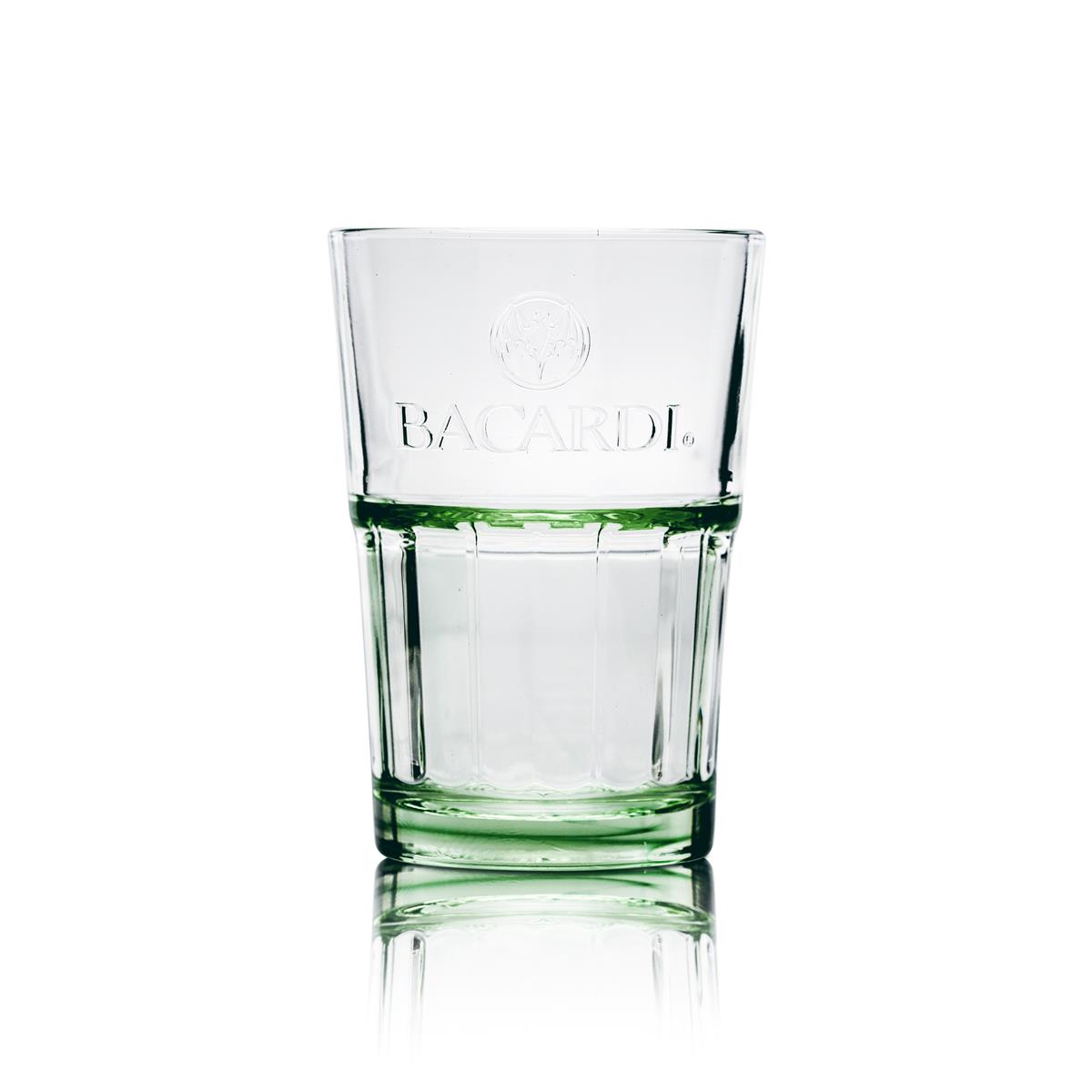 6x Bacardi Rum Glas grün Longdrink stapelbar 36cl – Ansicht 2
