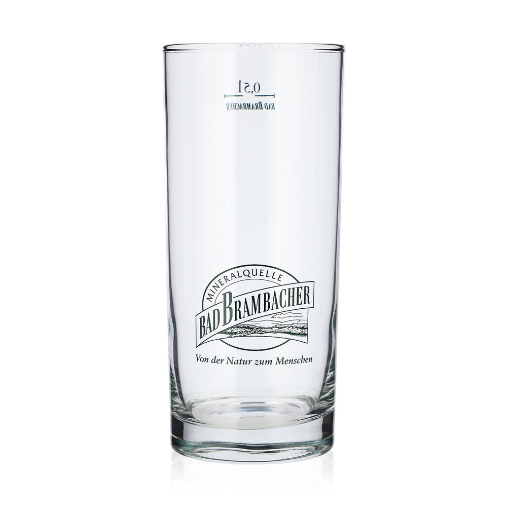 6x Bad Brambacher Wasser Glas 0,5l Becher Grünes Logo (6er Set)