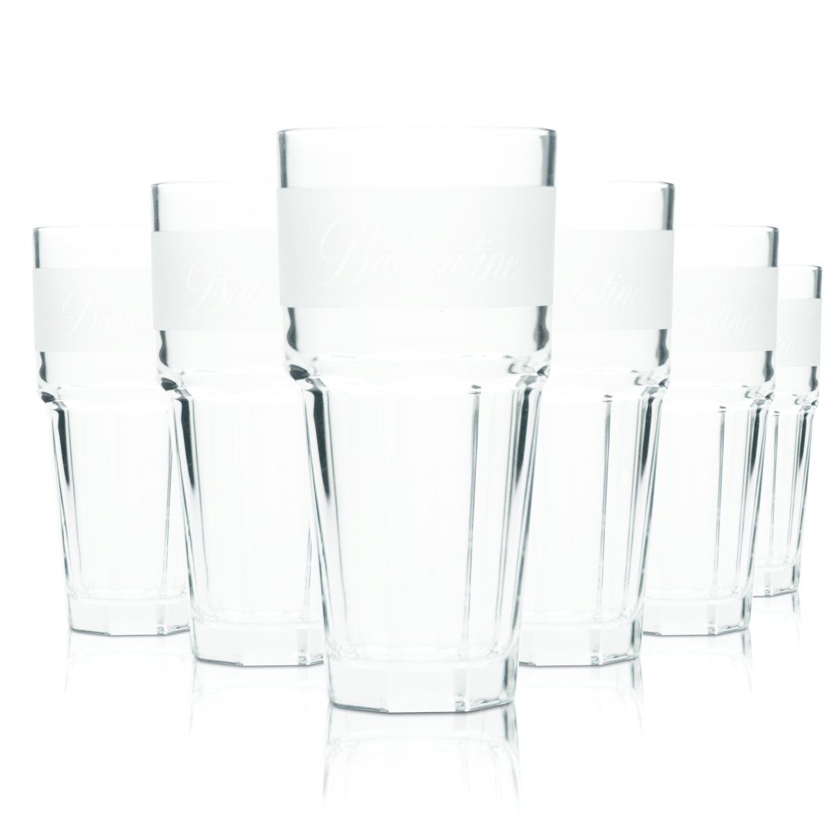 6x Ballantines Whiskey Glas 0,3l Longdrink Frosted Kontur Bourbon Gläser Gastro