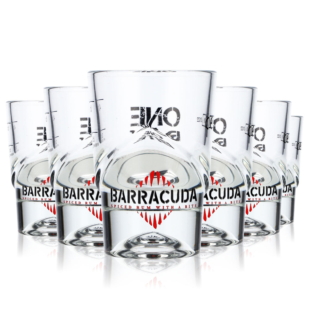 6x Barracuda Rum Glas Shotglas Kurzer Stamper Gläser 4cl Shotglas "One Bite" – Ansicht 6